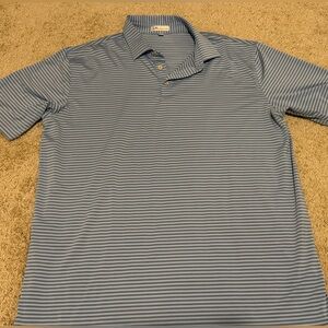 Peter Millar Blue Striped Polo Shirt Men’s Size Large